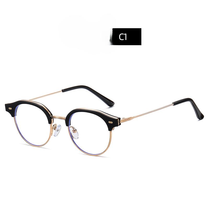

Trend TR Frame Glasses Retro Metal Small Frame Anti Blue Light Flat Mirror Nail Decoration Fits Myopia Frames