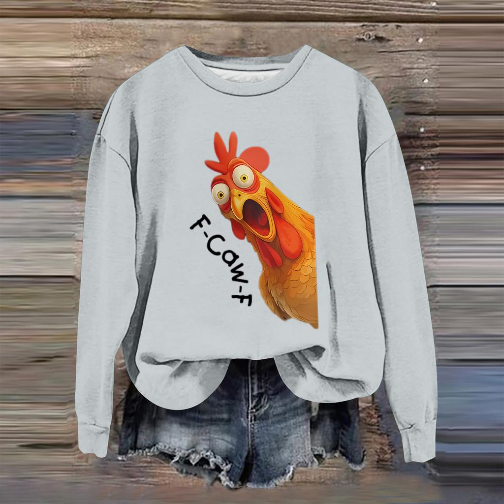 Women's Fashion Casual Long Sleeve Loose Printed Sweatshirt