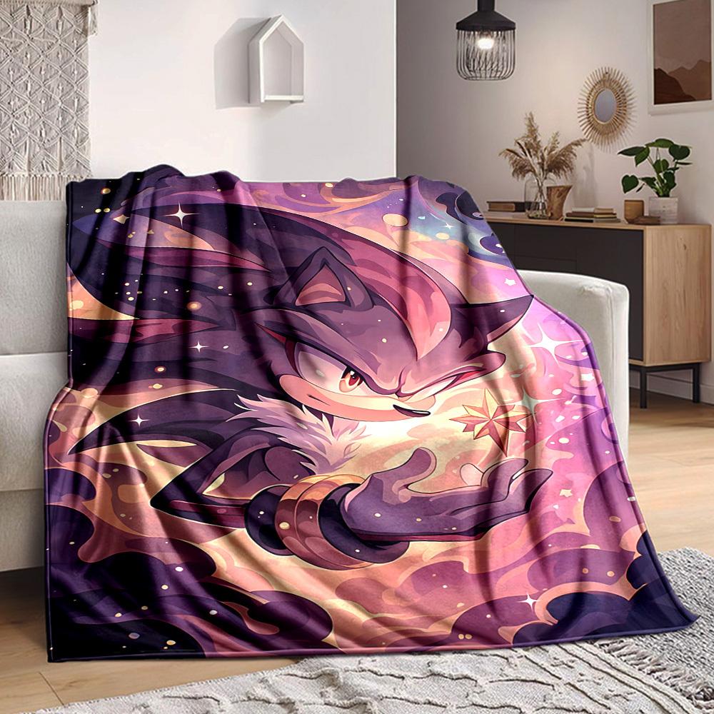1 stuks Shadow Sonic Flanellen Deken, Zacht Huidvriendelijk met Digitale Print, Diverse Maten Verkrijgbaar voor Familie, Vrienden, Verjaardag