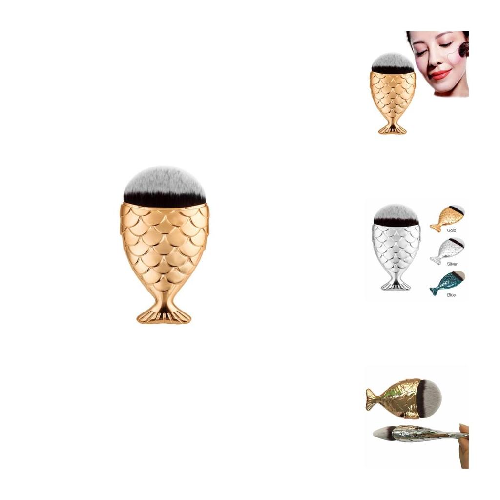 Exquisite Professional Mermaid Makeup Brushes Set With Luxurious Foundation And Powder Brush