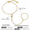 Yuhui Cross-Border Stainless Steel Bracelet Light Luxury High-End Vibe Zircon-Inlaid Back-of-Hand Chain Finger Ring All-in-One