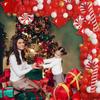 121PCS Frohe Weihnachten Luftballons Set Rot Grün Weiß Metallic Gold Konfetti Latex Ballon mit Weihnachtsmann Folienballons für Weihnachten Neujahr Dekor