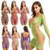 Dame Stretchy Fishnet Undertøy Sexy Hollow Out Mini Nattklubb Bodystocking Dress