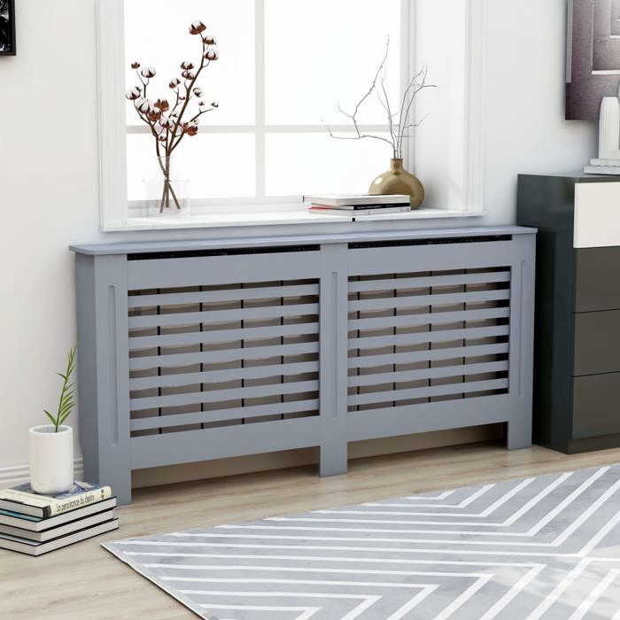 Cache-radiateur Anthracite - VidaXL - 172x19x81 cm - MDF - Espace de rangement pour livres et ornements