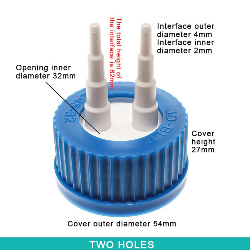 GL45 Safety Lid for Feeding Bottles 1-4 Port Reactor Adapter Splash Proof Corrosion Resistant for Lab Chemical Experiment Work