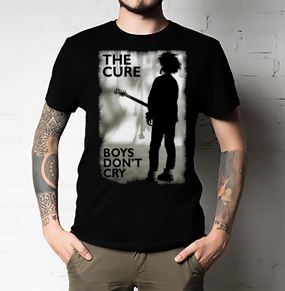 Official The Cure T Shirt Boy s Don t Cry Black Mens Classic Rock Band Tee Boys Unisex T-Shirt L