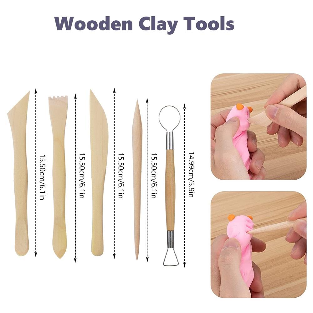 25-Piece Polymer Clay Tool Set for Sculpting, Shaping, and Ceramic Making - Air-Dried Clay Set Includes Sculpting, Embossing, and Shaping Tools