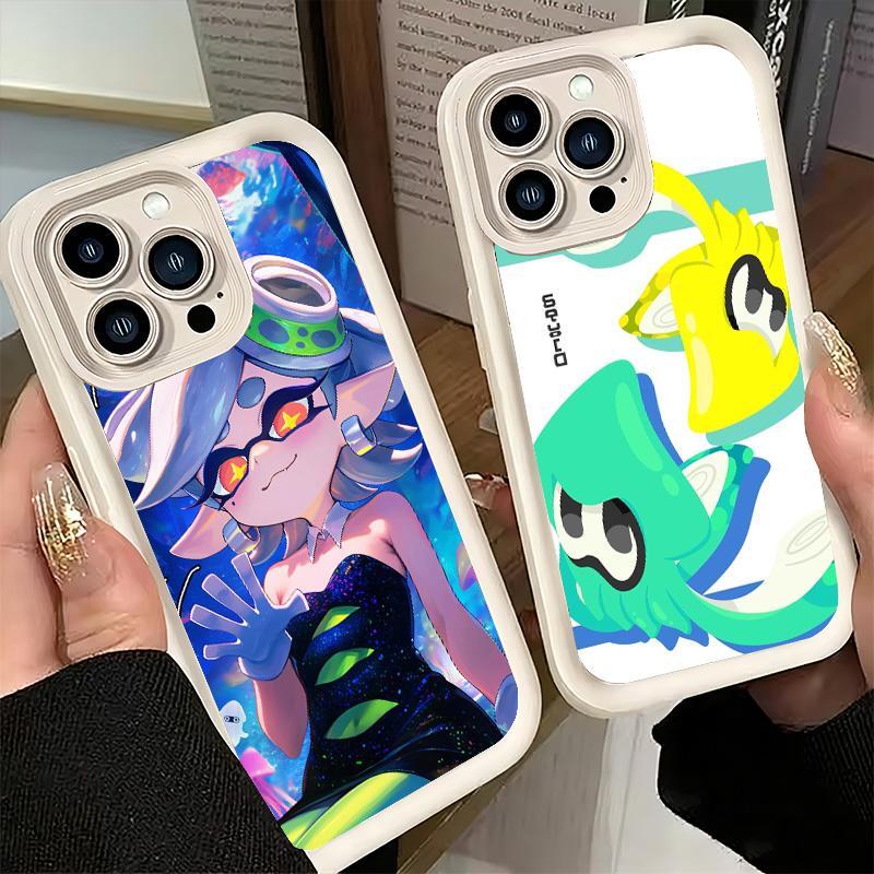 S-Splatoons Game Phone Case for iPhone 16 17 Air 16E 15 Pro Max 14 Plus 13 12 Mini Capa Soft Shell Silicone Funda