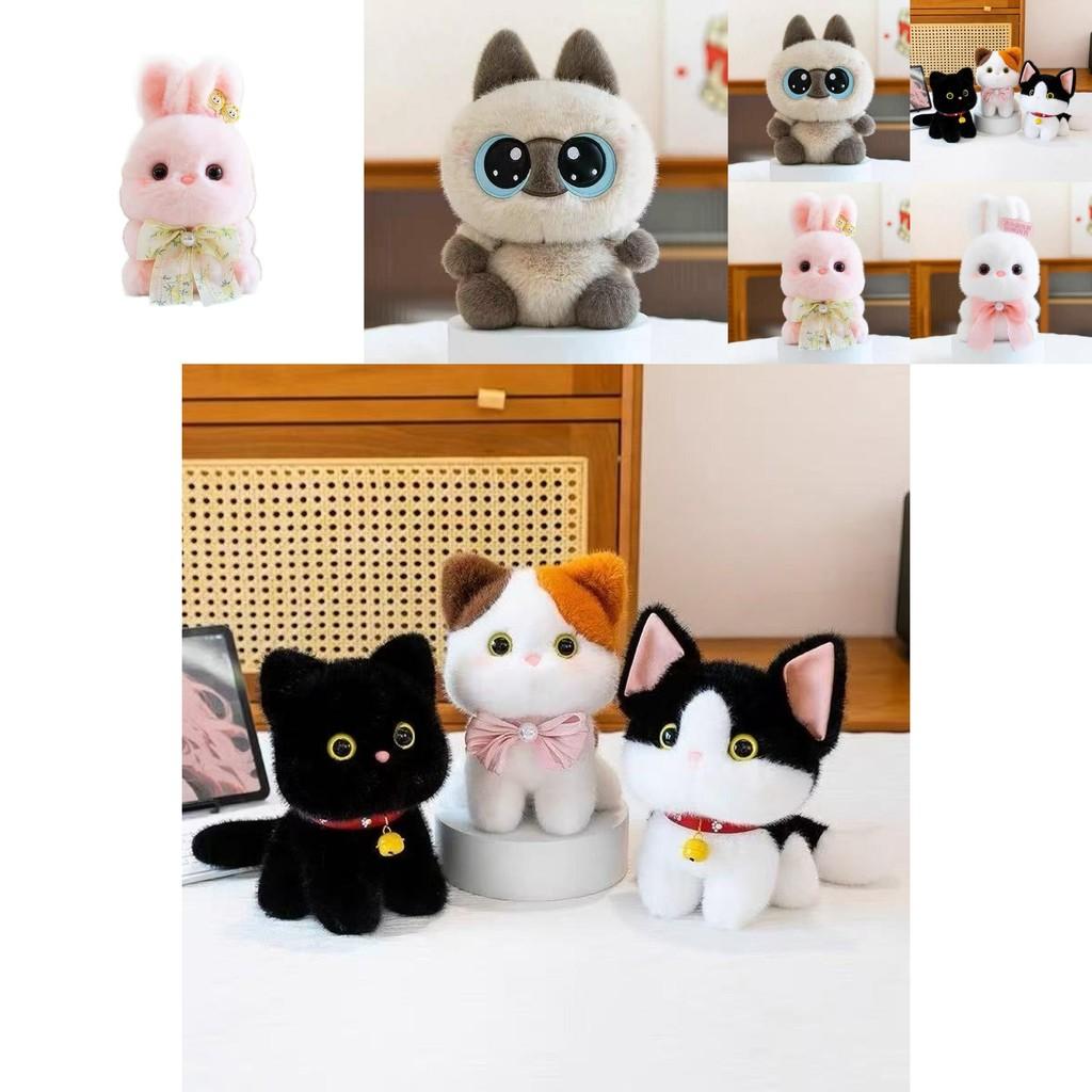 Plush Cat Toy Short Pile Cotton Cute Animal Doll For Kids And Collectors