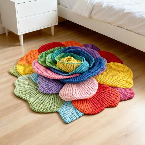 Tappeto da Pavimento Floreale 3D Tappeto Realistico con Fiori per Soggiorno Antiscivolo Assorbente Tappeto da Bagno Tappeto per Camera da Letto Sala Giochi Cucina