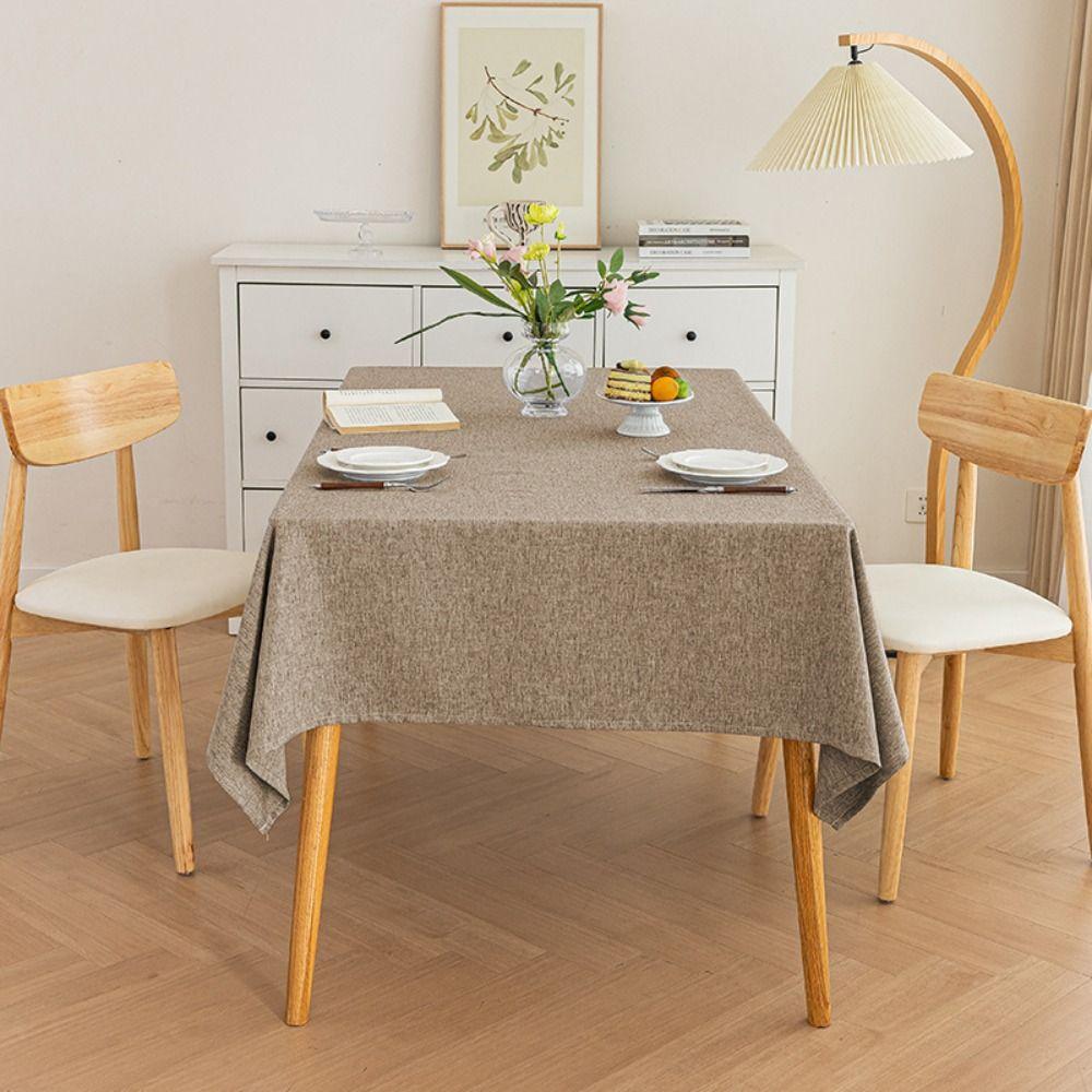 Waterproof Cotton Linen Tablecloth Dustproof Table Decor Cloth Table Cover  Kitchen