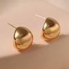 Small Geometric Stud Earrings Brass Plated 18k Gold Vintage Women Jewelry