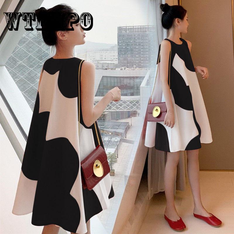 

Элегантное женское платье большого размера, весна-лето 2019, новые корейские модные свободные повседневные платья M