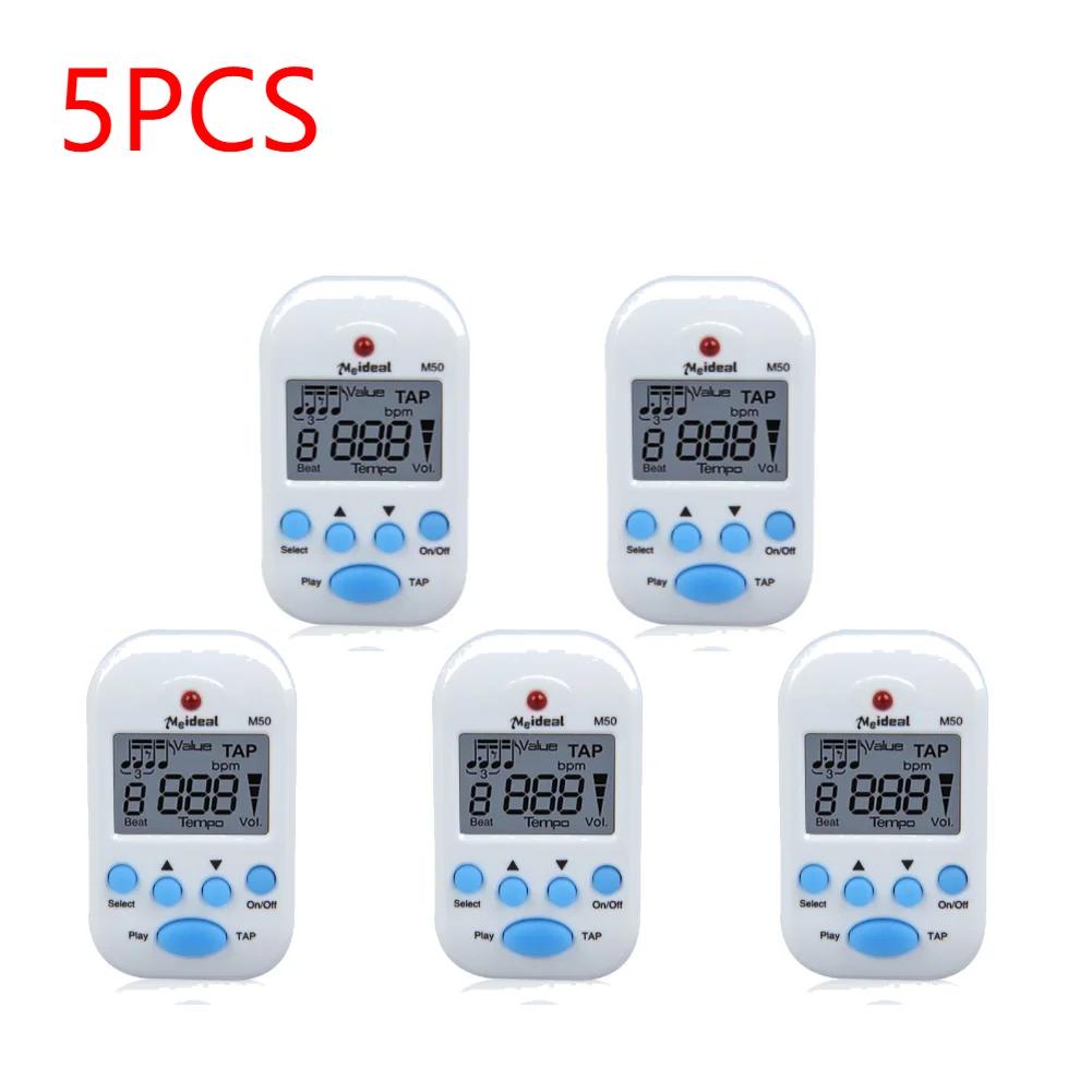 10-1PCS M50 Mini Musical Metronome LCD Clip-on Dual-channel Digital Tuner Metronome Guitar Piano Metronomo Practical Accessories