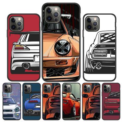 Husă moale pentru mașină sport JDM Japonia pentru iPhone 12 Pro Max Husă Coque iPhone11 11 Pro 13 Mini XR XS Max X 7 8 Plus SE 2020 6s 5s Cover