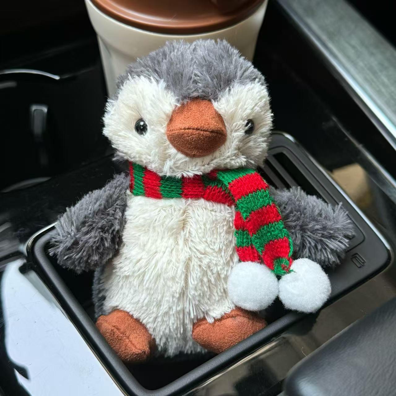 

Милый новогодний плюшевый брелок-пингвин: Подвеска-шарм для сумки в виде мягкой игрушки 11cm