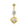 Heart Bow Pendant Belly Button Ring For Women Girls Body Piercing Stainless Steel Navel Ring Beach Jewelry