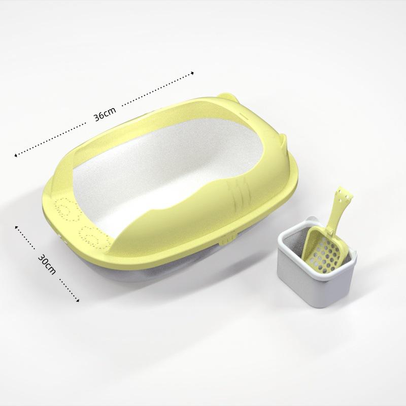 Extra Large Splash-Proof Semi-Enclosed Cat Litter Box for Kittens