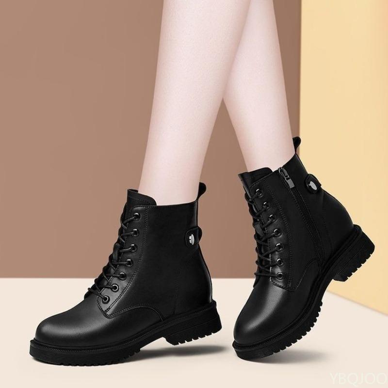 Women's autumn winter new black thick soled short boots versatile simple comfortable daily casual wear-resistant women's boots