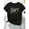 European Size Womens Plus Size Printed Round Neck T Shirt