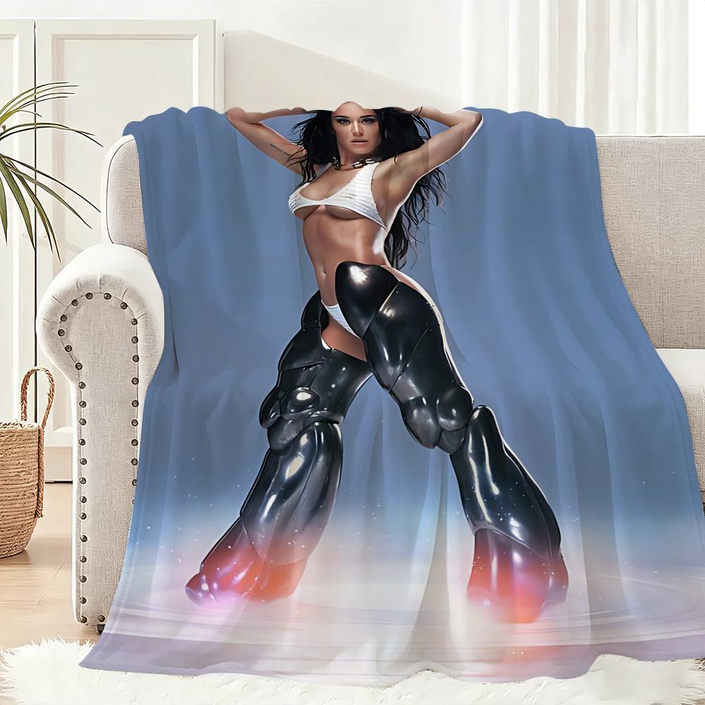 Singer K-Katy Perry Album Throw Lightweight 240g Flannel Blanket Soft Skin-friendly for Summer Cooling