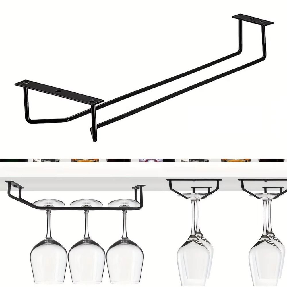 27/35cm Under Cabinet Stemware Holder 1/2/3 Row Hanging Cup Holder Home Storage