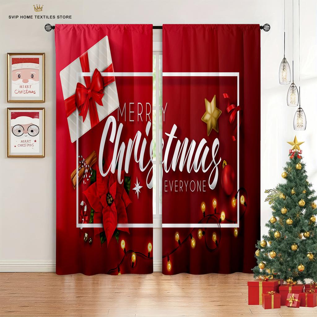 2pcs Cute Pink Snowman 3d Printed Curtains Bedroom Dining Room Christmas Party Decoration Curtains Easy To Wash And Care