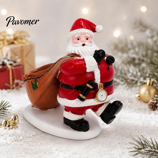 Indoor Christmas Ornament Santa Claus Candy Bowl, Resin Tabletop with Holiday Festive Decoration Storage Slot, Creative Desktop Organizer for