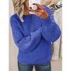 Women's Long-Sleeve Round Neck Cable Knit Pullover Sweater – European & American Fashion