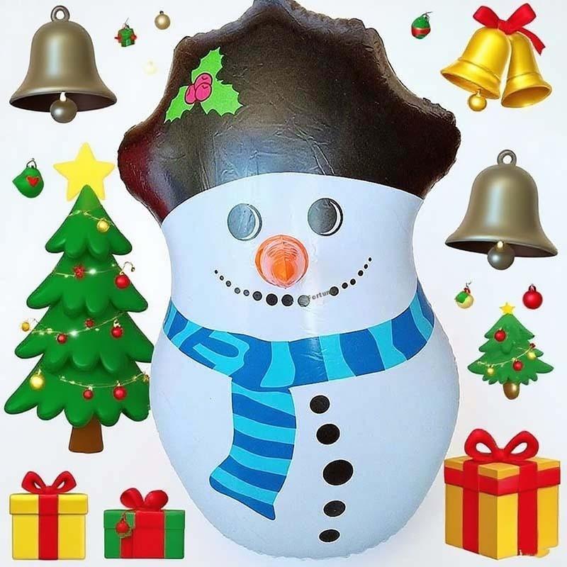 1 Piece 55Cm Pvc Inflatable Tumbler Santa Claus Snowman Reindeer Shape Cartoon Balloon Christmas Party Decoration Large Balloon