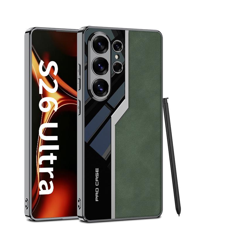 Case for Samsung S26 Ultra Matte Leather Electroplated Supercar Full Coverage Protective Case Shock Proof Anti-Fingerprint Plain