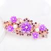 Clip de Primavera de Circonita Blanca Flor de Pedrería Brillante Clip Superior Clip Horizontal Elegante Adorno para el Cabello de Moda para Madres