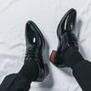 Fashion Classic Pointed Toe Male Casual Footwear High Heels Men Shoe Male Lace-Up Oxfords Shoes 2024 Leather High Heels Men Club Shoes