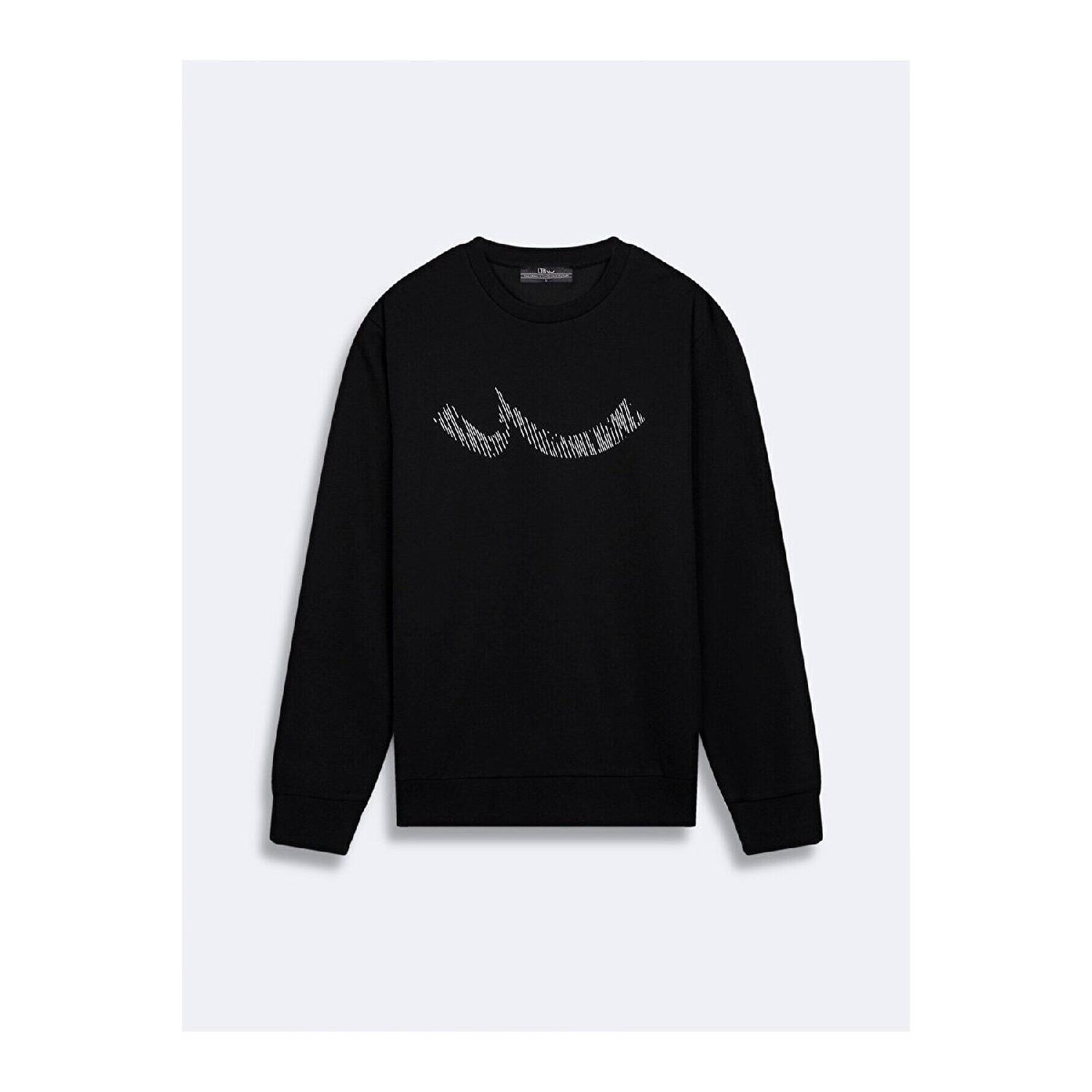 

Slogan Crew Neck Long Sleeve Regular Fit Black Sweatshirt 2XL
