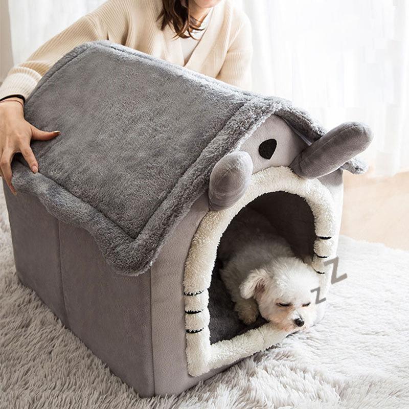 Kennel House Type Four-season Universal Small Dog Teddy Fight Removable Dog House Cat Nest Bed Spring and Autumn Pet Supplies