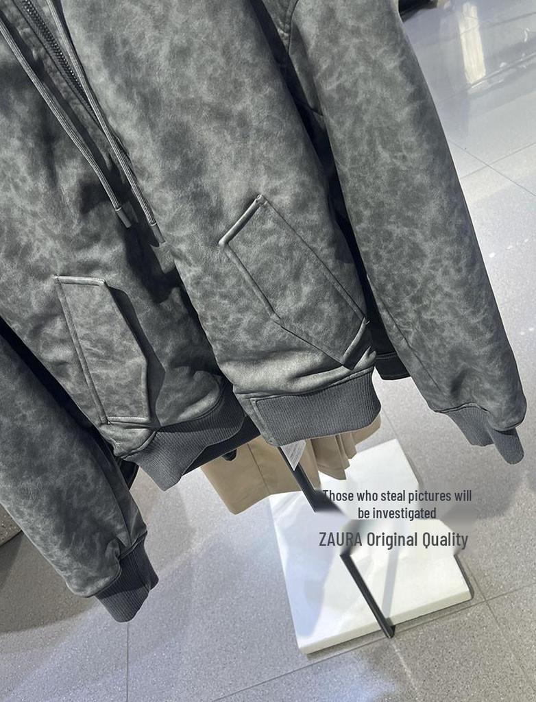 Men's Trendy Reversible Leather-Effect Pilot Jacket - Autumn Collection 0993401