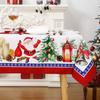 Christmas Santa Claus Xmas Tree Rectangle Tablecloth Dining Room Decor Waterproof Holiday Party Decor Tablecloth for Table