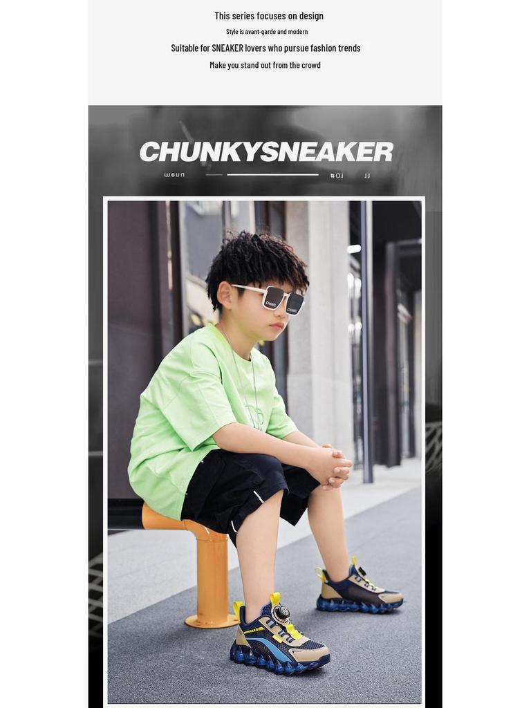 Scarpe da Corsa Traspiranti in Rete per Bambini - Unisex, Ammortizzazione ad Aria, Suola Morbida, Design alla Moda per la Primavera, Adatte a Bambini di Mezza Età e Grandi