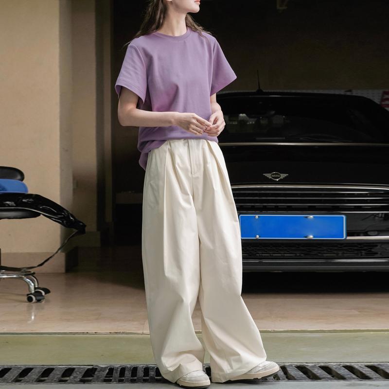 Johnature Enkle Kortermede Dameskjorter Sommer Casual Ensfarget Løse Komfortable Pullover Topper som Passer til Alt