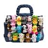 Cartoon Canvas Bag Large Capacity Shoulder Bag With Plush Animal Doll Decor For Casual Women