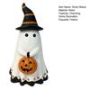 Halloween Ghost Statue Small White Ghost with Pumpkin Figurine Cute Ghost Resin Tabletop Ornament for Indoor Outdoor Halloween Decor