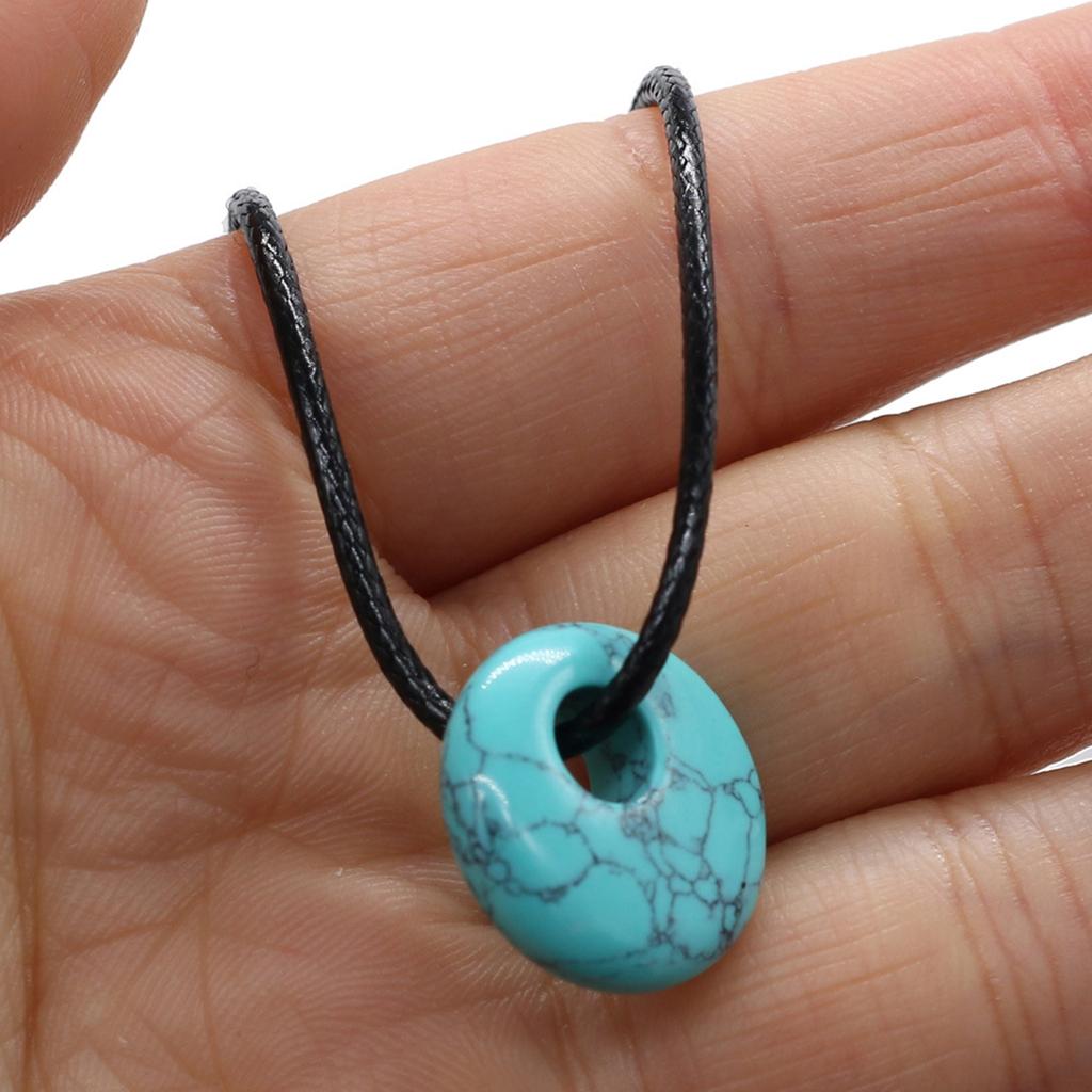 Natural Stone Pendant Necklace Round Shape Crystal Tiger Eye Agates For Women Men Jewelry Making Necklace Charm Gift