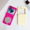 Solid Color For Samsung Galaxy Z Flip 5 6 7 FE 5G Magnetic Phone Case Shockproof Hinge Protective PC Hard Shell Back Cover