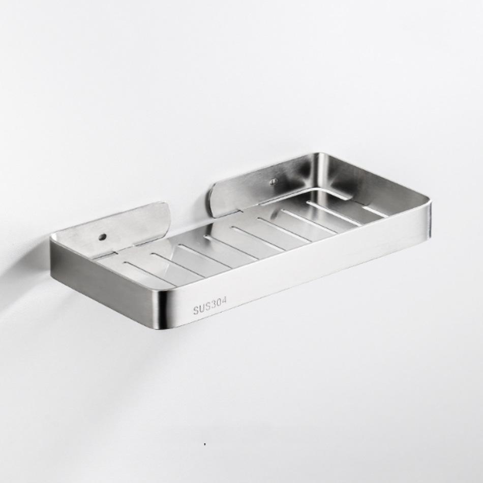 304 Roestvrij Staal Zeepbakje Zwart Zilver Geborsteld Roségoud Wit Opbergrek Douche Zeepschaal Plank voor Keuken Toilet Badkamer