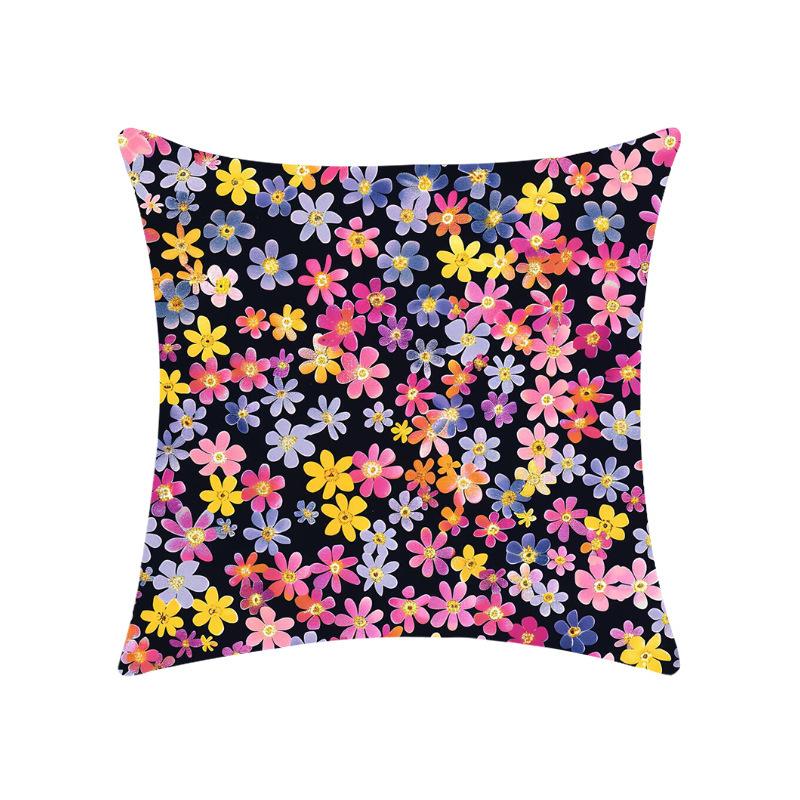 New Floral Floral Series Pillow Case Soft Car Home Decoration Bedroom Bedside Pillow Cushion Cover