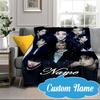Custom Name K-pop stray Style Collective Blanket bed sofa Blanket Flannel Blanket for Camping, Hiking, Picnic Essentials,gift for Fan family