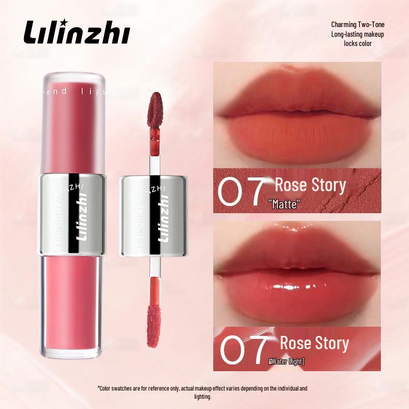 Lilinxhi Misty Party Dual Lip Glaze: Matt Spiegel & Weicher Nebel, Pigmentiert, Aufpolsternd, Nicht Verblassend.