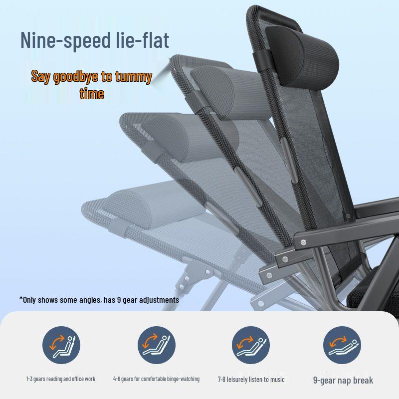 Foldable Office Recliner Chair - Thickened Design for Sitting, Lying, and Napping at Home or Office.