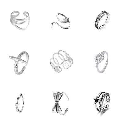 Minimalistischer Retro-Chic Statement-Ring im koreanischen Stil für Damen