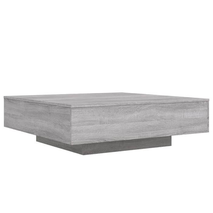 VidaXL Coffee Table with LED Lights, Side Table, End Table, Living Room Furniture, Modern, Sonoma Grey 836607